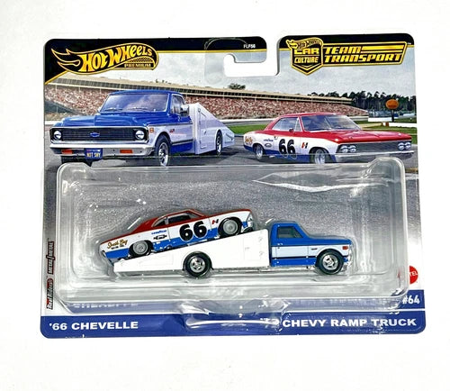 Hot Wheels Car Culture Team Transport #64 '66 Chevelle with '72 Chevy Ramp Truck