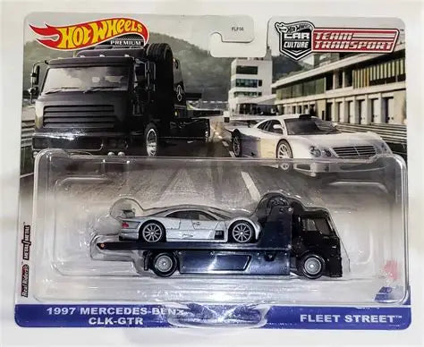 Hot Wheels Premium Team Transport 1997 Mercedes-Benz CLK GTR with Fleet Street